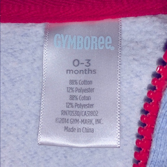 Gymboree Blue Long Sleeve Lion Print Zipper Hoodie Sweatshirt Size 0-3 Months - Picture 6 of 6